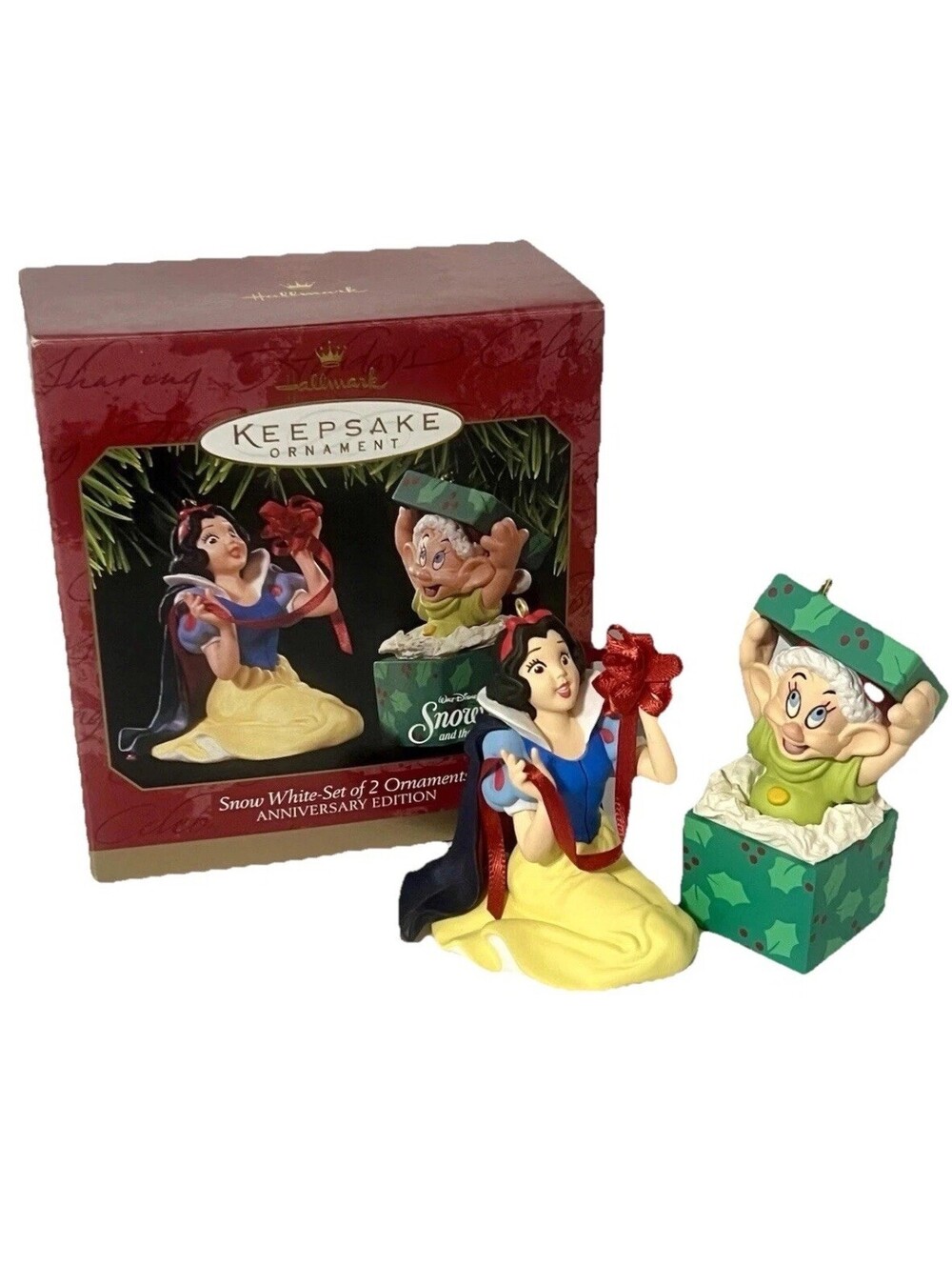 Hallmark Keepsake Snow White Set Of Two Ornaments 1997 Anniversary Edition New